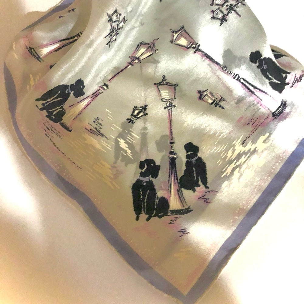 Vintage Silk Scarf Hand Screened and Rolled